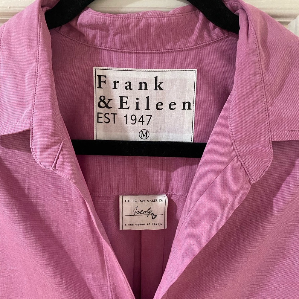 Frank and Eileen “Joedy” Superluxe Boyfriend Button Up Shirt - Size M - Berry
